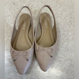 Nude sling back flats
